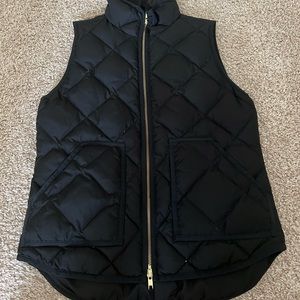Black J.Crew Puffer Vest with Double Zip Up Quilted Extra